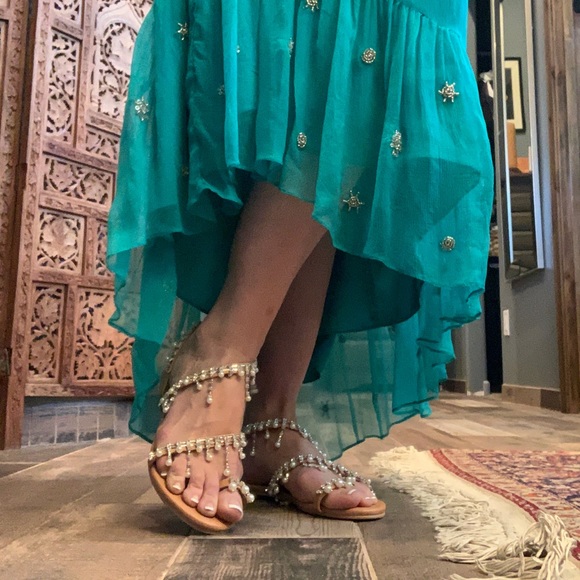 NEWGreek boho embellished jeweled summer sandals - Picture 4 of 8